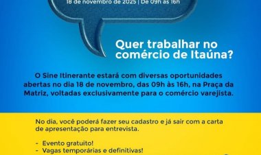 Oportunidade de emprego em Itaúna: Sine Itinerante terá edição especial para o comércio varejista