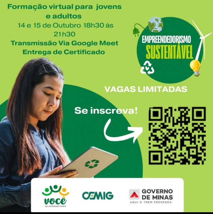 Empreendedorismo e sustentabilidade: Cemig sobre inscrições para curso online e gratuito