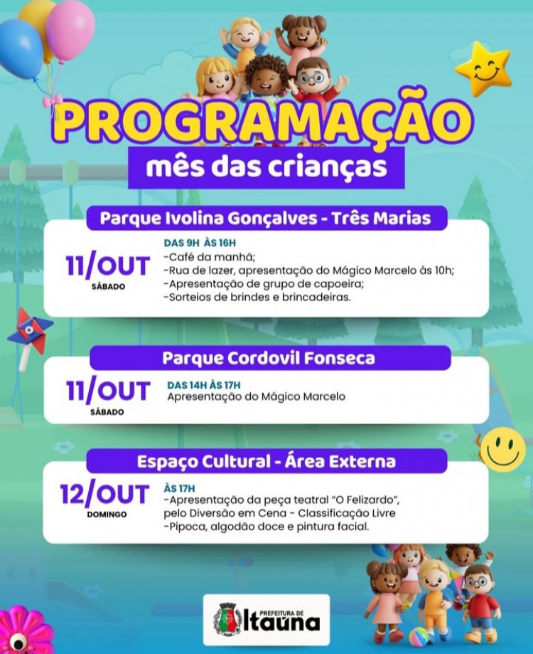 Prefeitura prepara programação especial para o dia das crianças