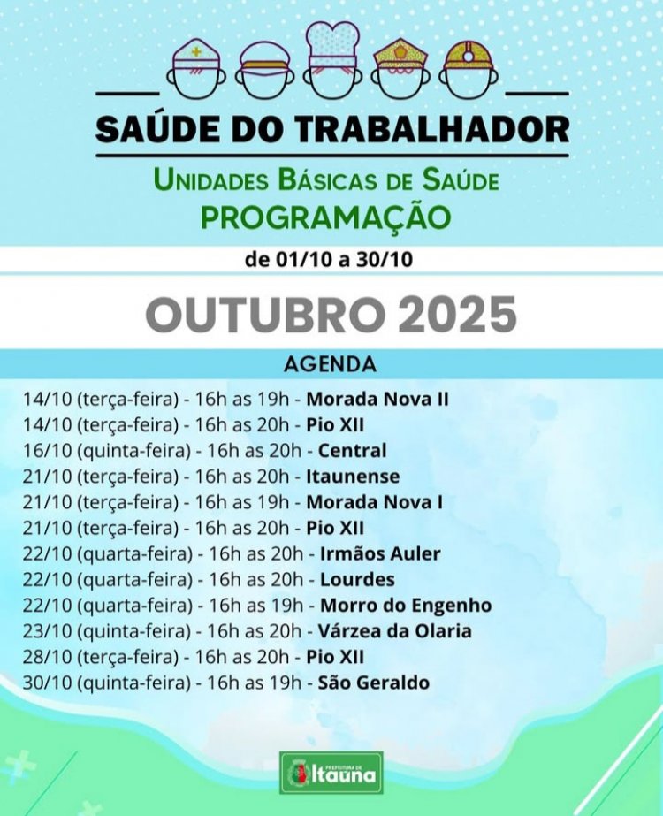 Prefeitura de Itaúna lança o "Saúde do Trabalhador" com atendimentos noturnos em diversos bairros
