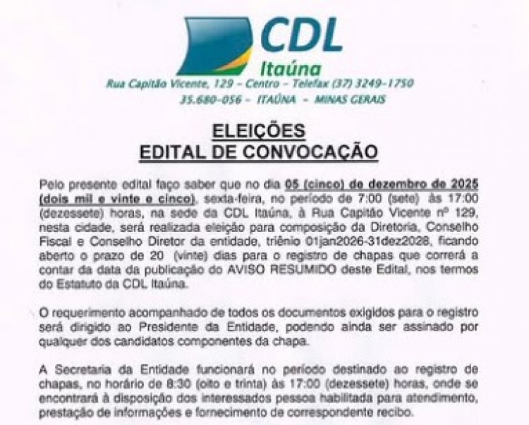 CDL elege nova diretoria em dezembro
