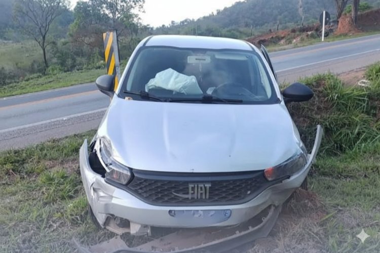 Motorista de Itaúna desvia de colisão frontal e atinge sinalização na MG-050