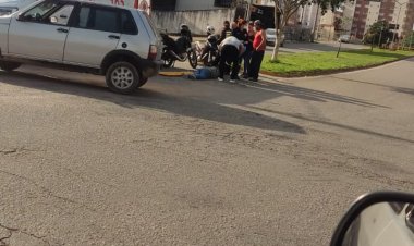 Colisão entre carro e moto na Jove Soares deixa motociclista ferido