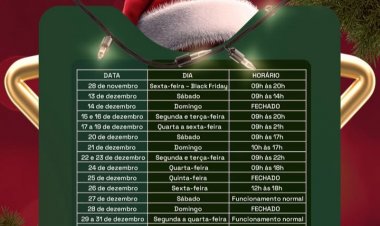 Horário especial de Natal 2025, comércio tem regras definidas pela CDL