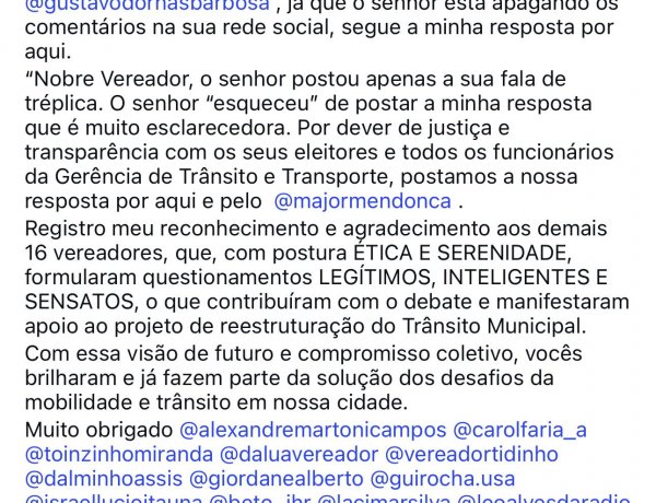 Secretário de Segurança Pública se impõe na Câmara,  Coronel Alexandre Barbosa de Oliveira responde vereador com firmeza