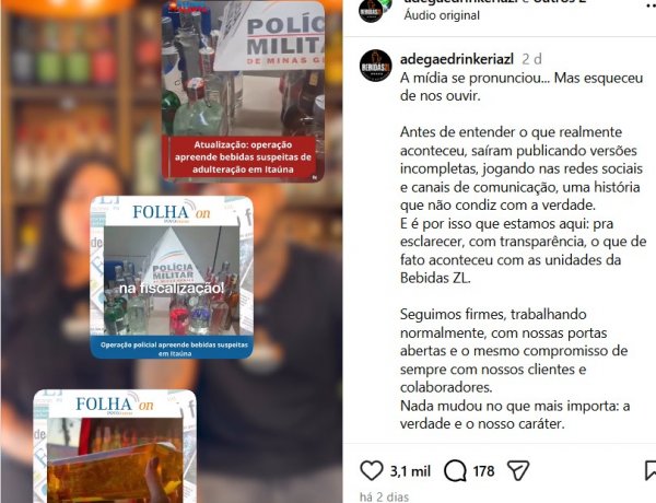 BEBIDAS FALSIFICADAS - “Foram apreendidas  bebidas identificadas como falsas e descaminhadas”