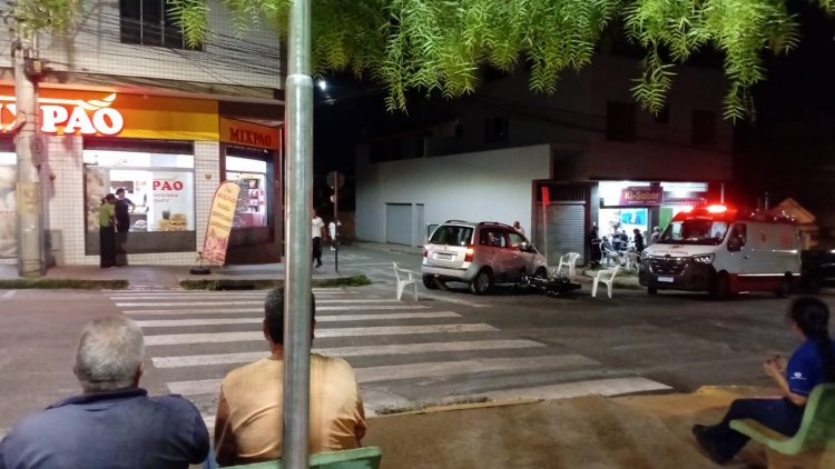 Acidente no Cidade Nova, motociclista fica ferido em colisão