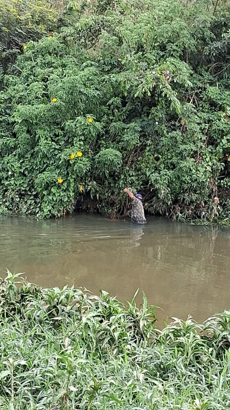 Pescador salva cãozinho em apuros nas águas do rio São João