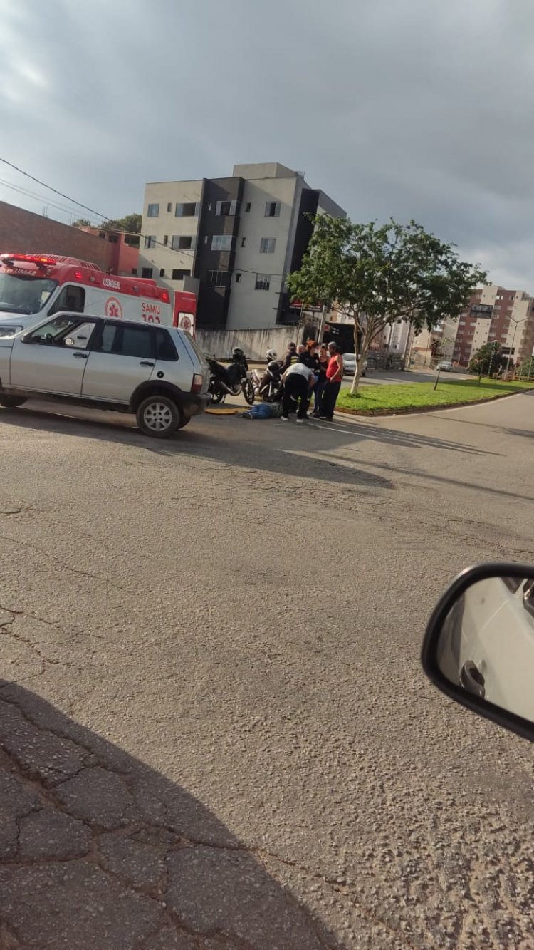 Colisão entre carro e moto na Jove Soares deixa motociclista ferido