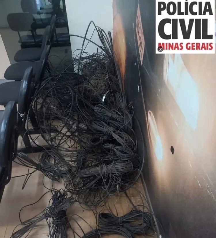 Operação Policial em Itaúna recupera grande quantidade de fiação furtada e prende suspeito