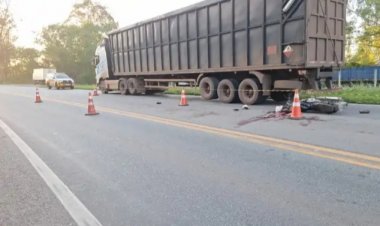 Motociclista morre após colisão com carreta na MG-050 próximo a Carmo do Cajuru
