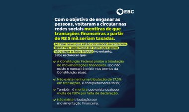 É FAKE NEWS! - Receita não vai taxar PIX acima de  R$ 5 mil