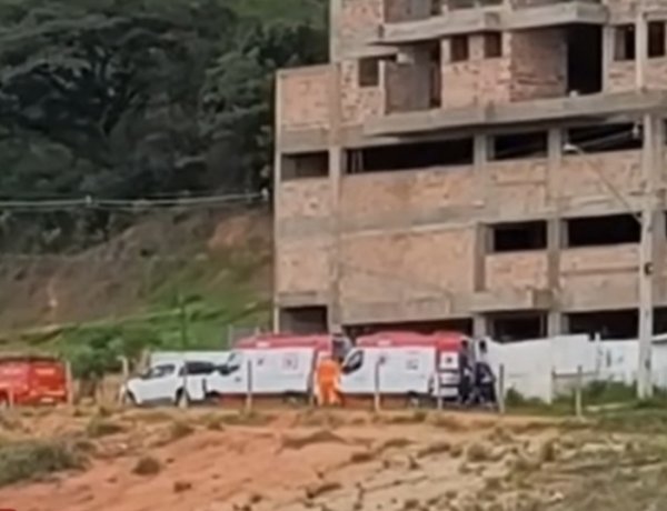 Acidente em construção no Boulevard Lago Sul mobiliza Bombeiros e SAMU