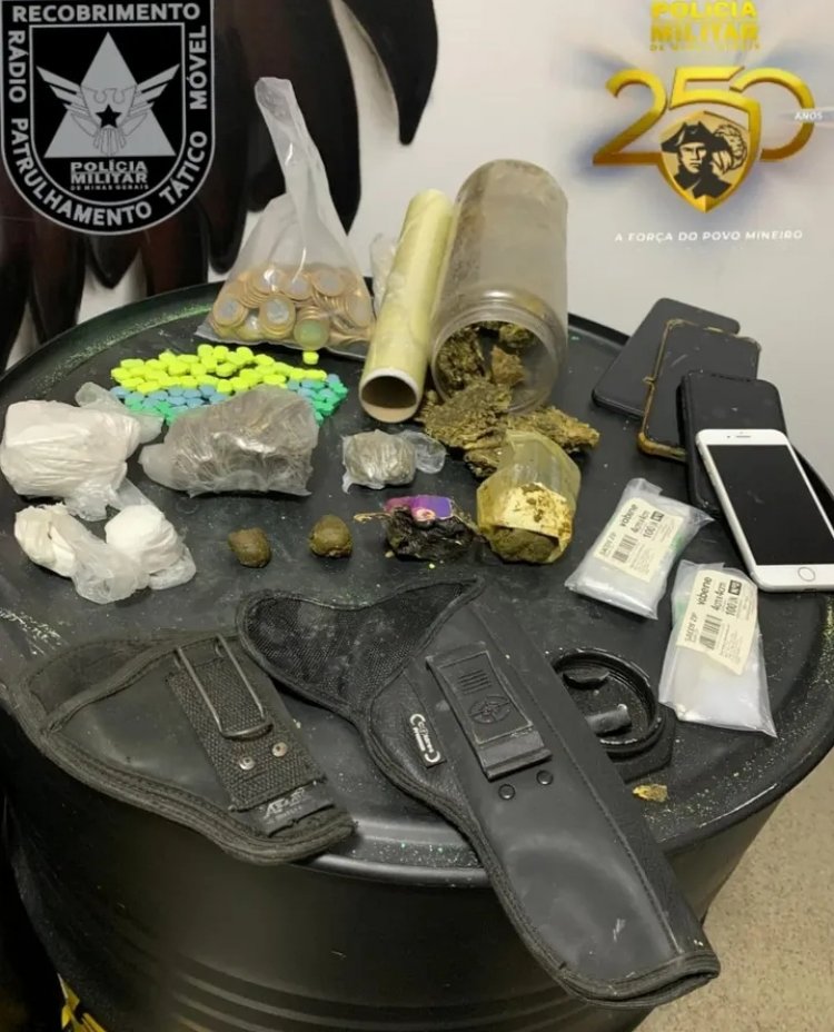 Operação contra o tráfico prende seis e apreende arma e grande quantidade de drogas