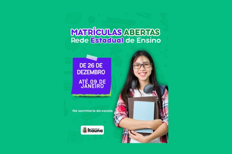 EDUCAÇÃO - Matrículas para a rede municipal já podem ser feitas