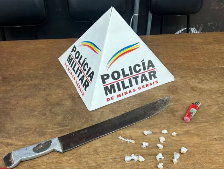 Homem é preso com drogas e facão no Universitário