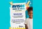 VAGAS REMANESCENTES - Prefeitura anuncia prazo para matrículas nas escolas itaunenses