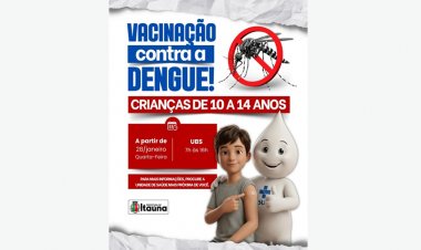 DENGUE - Itaúna já está vacinando crianças e adolescentes