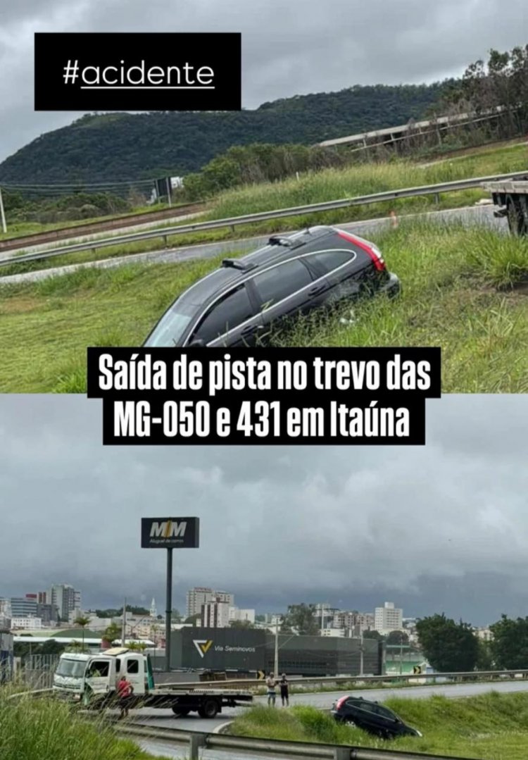 Acidente mobiliza equipes de resgate no trevo das rodovias MG-050 e MG-431 em Itaúna