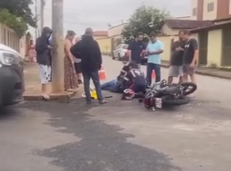 Família de motociclista ferida no bairro Santanense denuncia atropelamento seguido de fuga