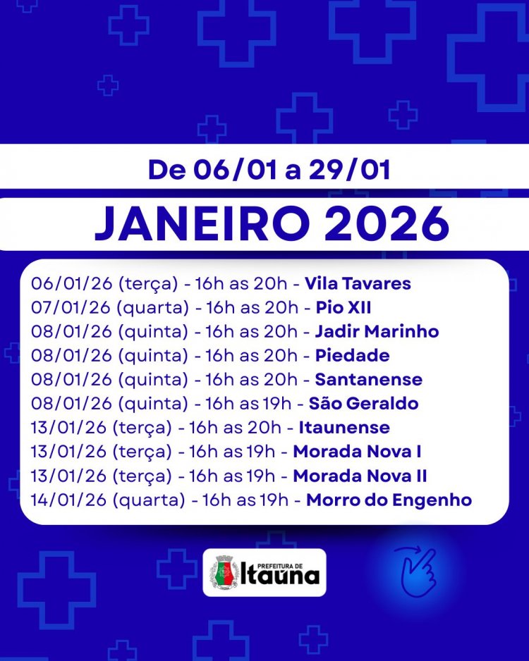 Itaúna divulga cronograma de janeiro do programa "Saúde do Trabalhador"