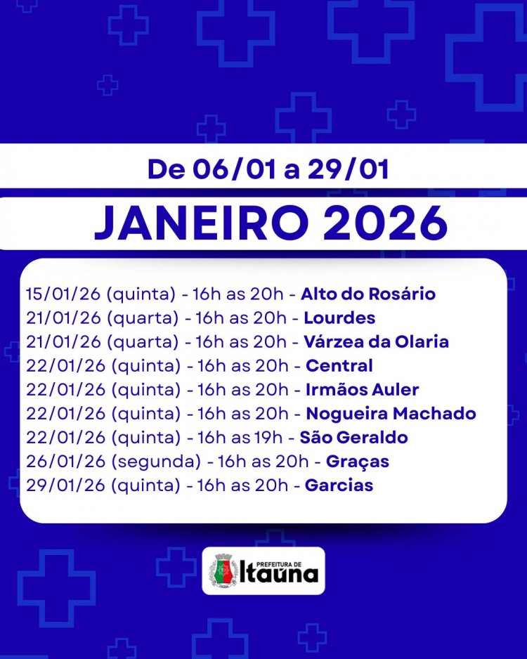 Itaúna divulga cronograma de janeiro do programa "Saúde do Trabalhador"