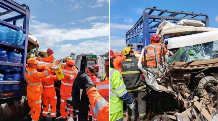 Atualização: acidente entre caminhão e ônibus mobiliza equipes de resgate na BR-381, em Igarapé