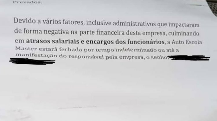 Autoescola Master encerra atividades em Itaúna e deixa alunos sem resposta