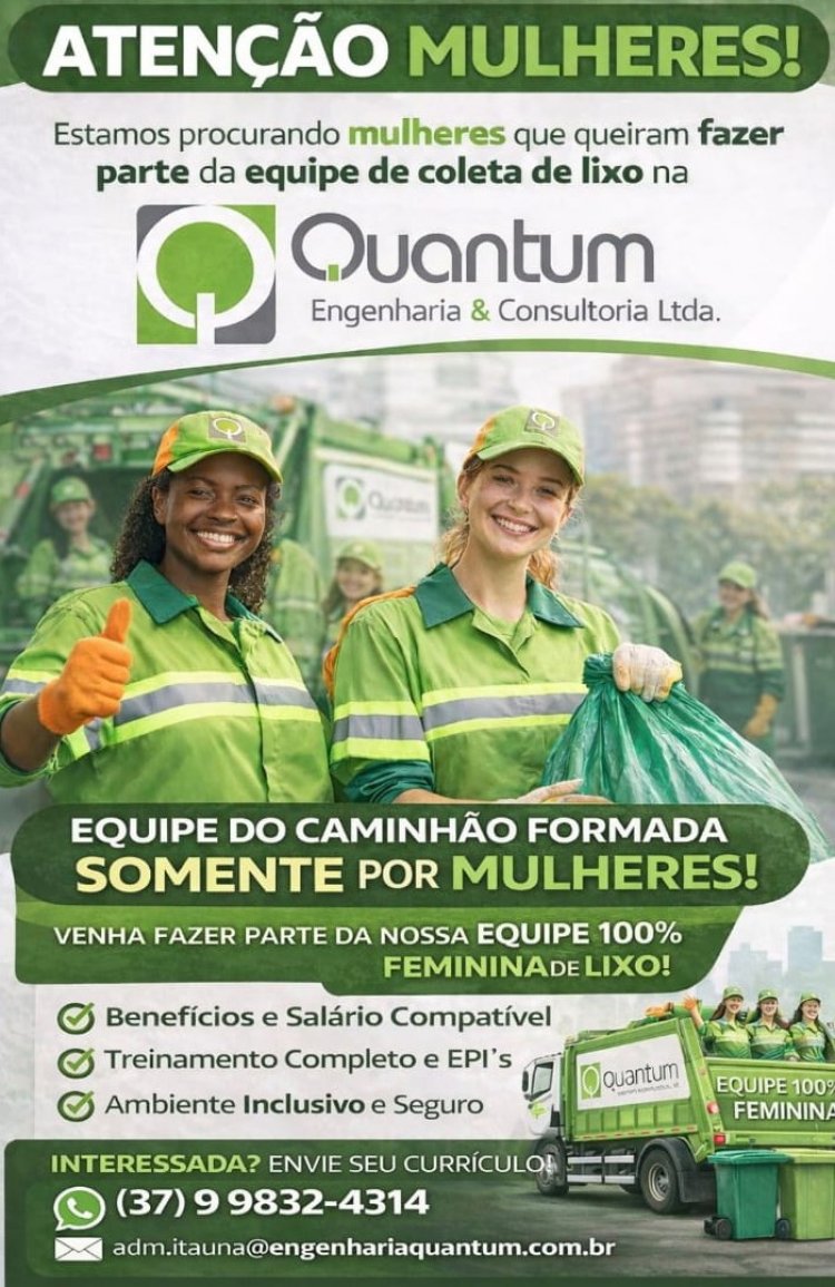 Itaúna terá equipe de coleta de lixo composta exclusivamente por mulheres