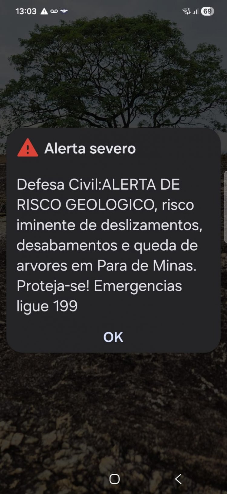 Alerta de Risco Geológico coloca Itaúna em estado de atenção máxima