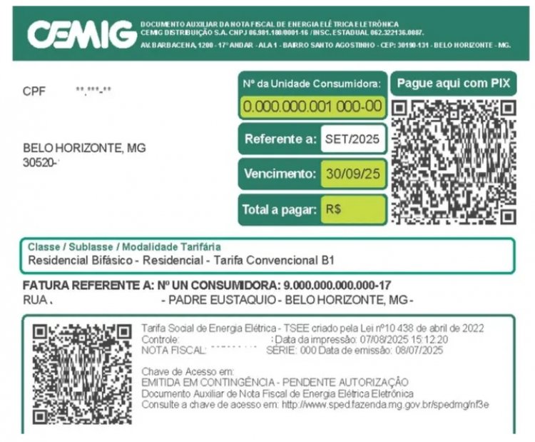 Cemig esclarece: Nova fatura é legítima, mas exige atenção contra fraudes