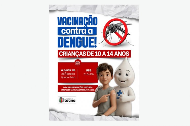 DENGUE - Itaúna já está vacinando crianças e adolescentes