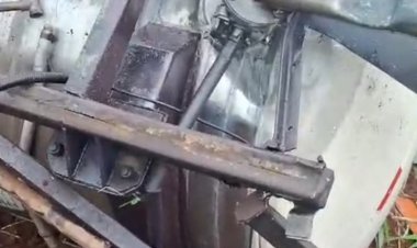 Atualização: Caminhão capota na BR-381 em Itatiaiuçu apresenta vazamento de combustível após pane nos freios