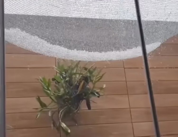 Temporal com granizo surpreende moradores do bairro Murilo Gonçalves