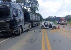 ACIDENTE - Homem morre em batida de carro e carreta