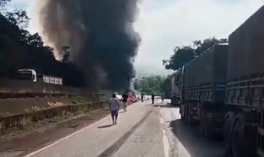 Tragédia na BR-381: Colisão entre caminhões-tanque deixa um morto e interdita rodovia na região de Igarapé