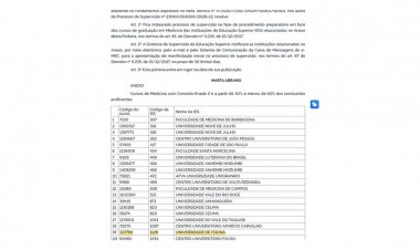 MEDICINA - UIT sob supervisão do MEC