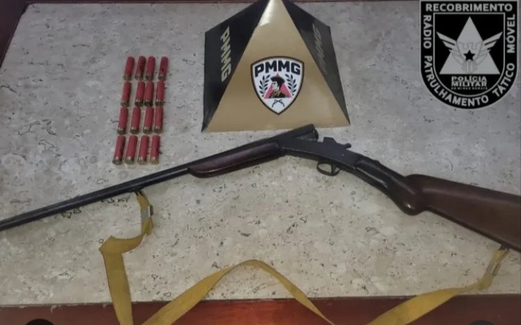 Polícia Militar apreende arma de fogo e munições em Itatiaiuçu