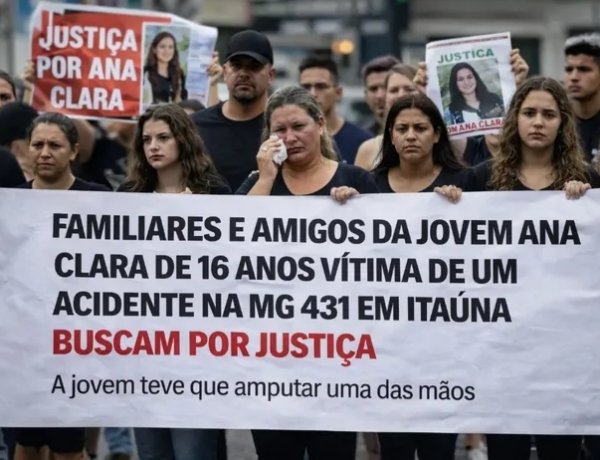 Família de jovem ferida em acidente na MG-431 protesta contra soltura de motorista em Itaúna