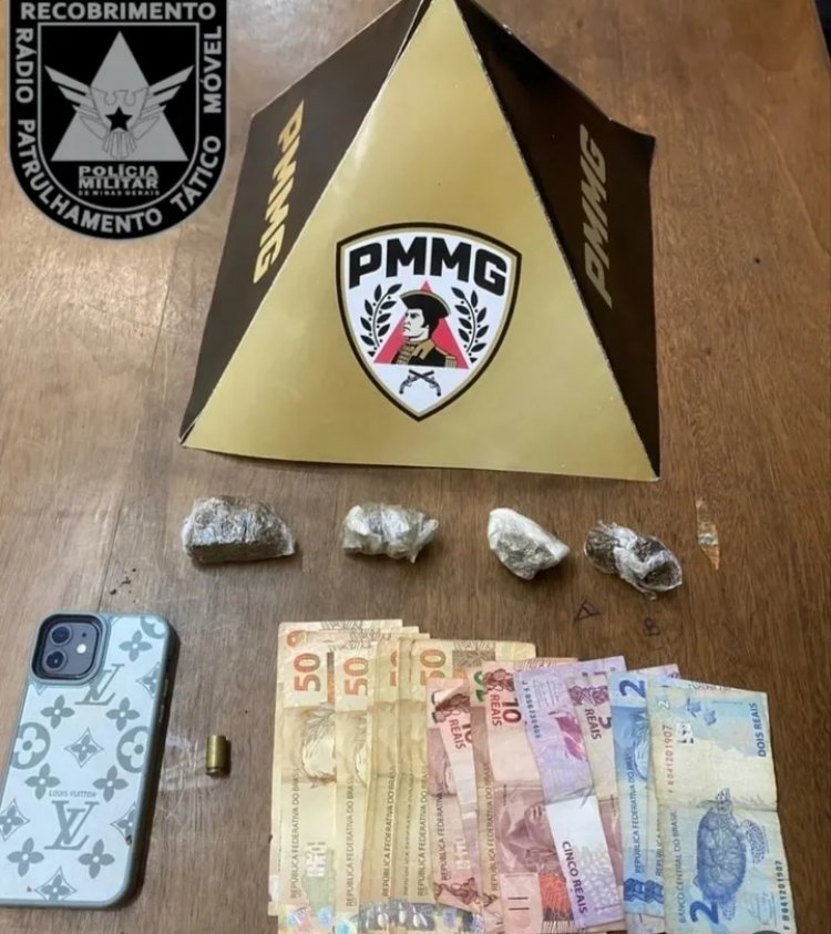 Polícia recupera moto furtada e apreende drogas no bairro Vitória, em Itaúna