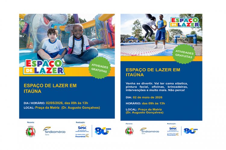 LAZER - Ação do Sesc neste sábado tem apoio da Prefeitura