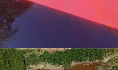 Prefeitura investiga mancha avermelhada em curso d'água na região da Ponte da Fazendinha
