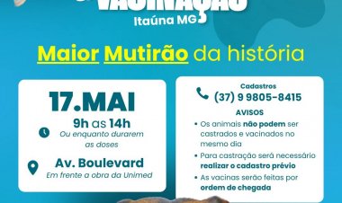 Itaúna se prepara para receber o maior mutirão de castração de animais já realizado no município