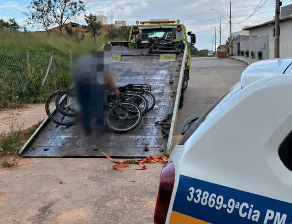PM apreende bicicletas motorizadas após queixas de barulho no bairro Recanto das Peixotas