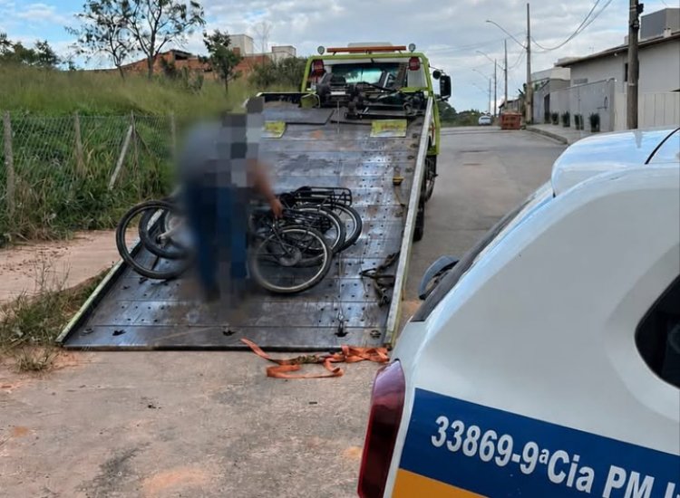 PM apreende bicicletas motorizadas após queixas de barulho no bairro Recanto das Peixotas