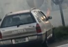 Acidente deixa veículo em chamas na MG-050, entre Itaúna e Divinópolis