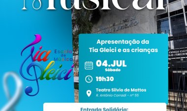 Teatro Silvio de Mattos recebe apresentação musical infantil em prol do CRASI