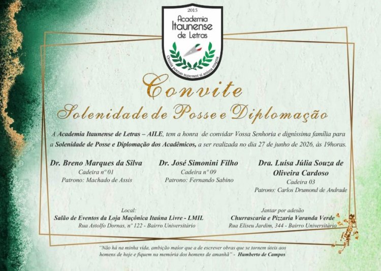 AILE empossa Simonini,  Breno Marques e Luísa Cardoso