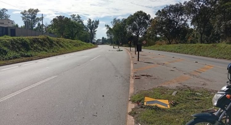 Acidente na MG-050 deixa motociclista ferido entre Itaúna e Divinópolis