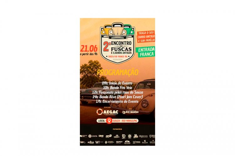 CULTURA - Rio Manso recebe a 2ª edição do  Encontro de Fuscas